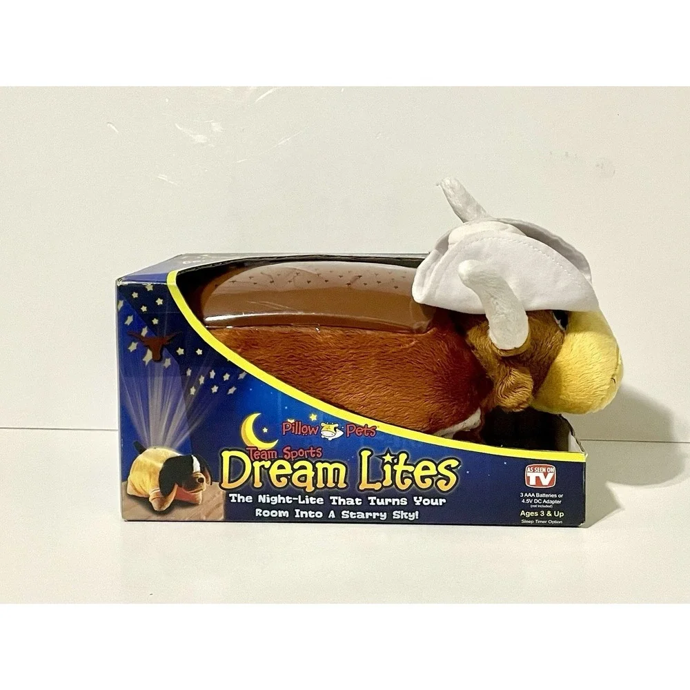 NIB Texas Longhorns University Dream Lites Pillow Pet